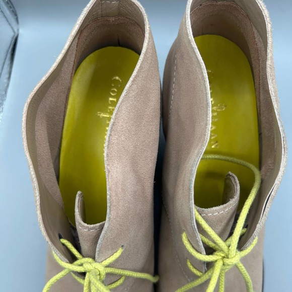 Cole Haan "BRITT" Beige Suede Ankle Wedge booties  sz 9.5B - Picture 4 of 8